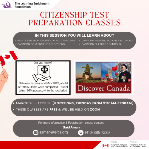 Citizenship Test Preparation Classes