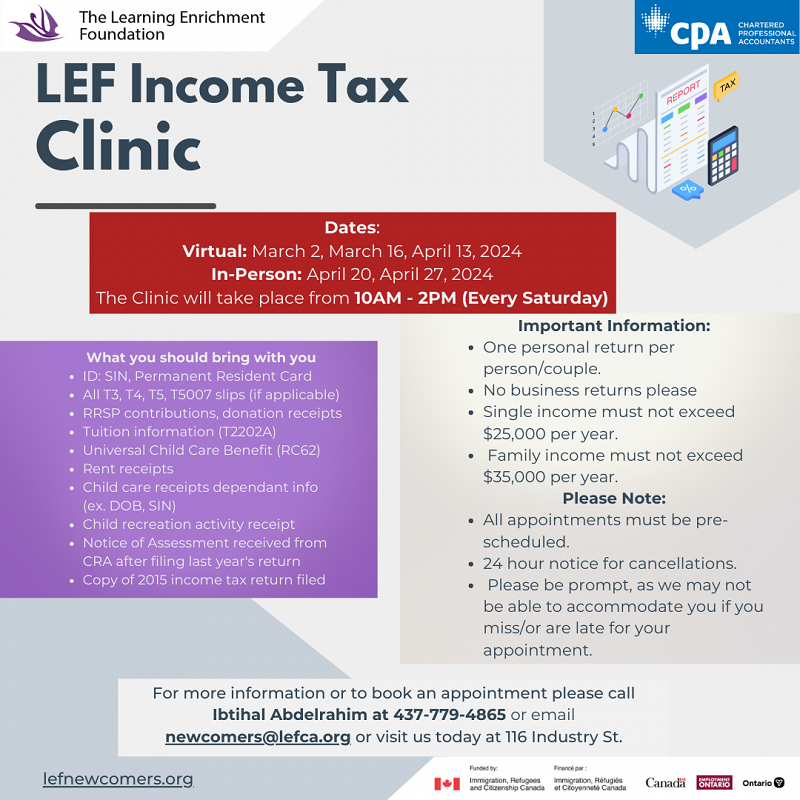 LEF's Income Tax Clinic 2024